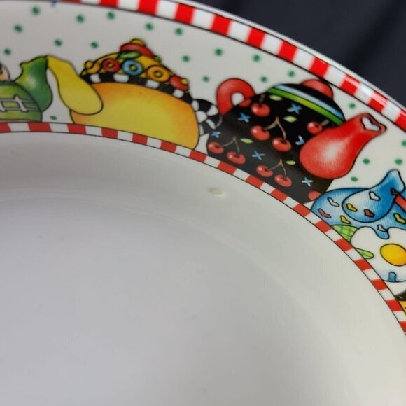 Mary Engelbreit Sakura Bowls Set of 4 Afternoon Tea Teapot Theme Vtg 1994 READ - Picture 6 of 6